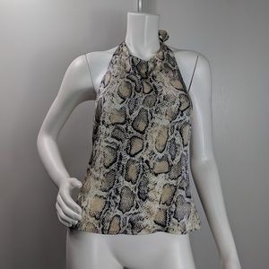 Nasty Gal top halter back zipper snakeskin size 6